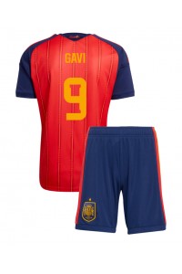 Espanja Paez Gavi #9 Jalkapallovaatteet Lasten Kotipeliasu MM-kisat 2026 Lyhythihainen (+ Lyhyet housut)
